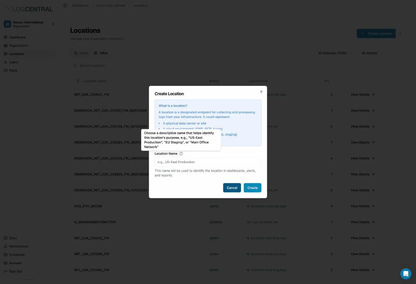 Create Location Form
